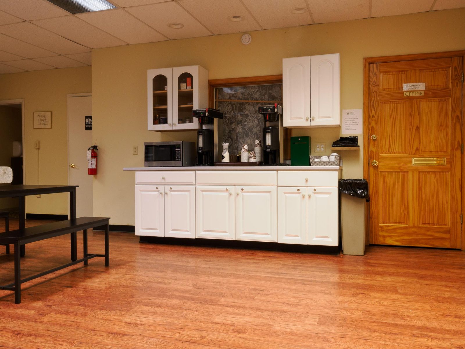 The kitchen area